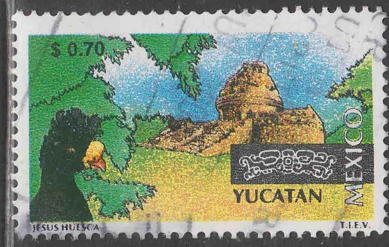 MEXICO 2120, $0.70 Tourism Yucatan, bird, archeology. USED. F-VF. (1493)