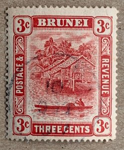 Brunei 1917 3c Type II with faint MUARA 1917 cds. Scott 18a, CV $45.00.  SG 38