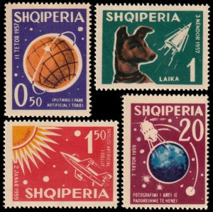 ✔️ ALBANIA 1962 - SPACE & DOG LAIKA - Sc. 621/624 MNH ** 10$ [1KHAL2]