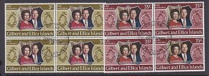 GILBERT & ELLICE IS 1972 Silver Wedding set in fine used blocks of 4.......D3535