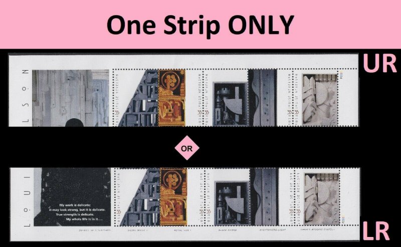 US 3379-3383 3383a Louise Nevelson 33c plate strip P2222 (5 stamps) MNH 2000 