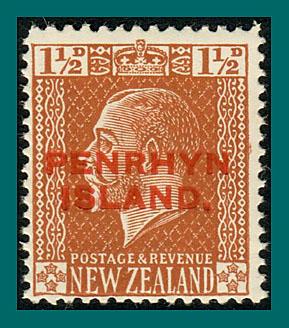 Penrhyn Island 1919 King George V Overprint, 1.5d MNH #19,SG30