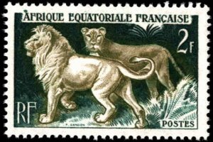 French Equatorial Africa #195-198, Complete Set(4), 1957, Animals, Never Hinged