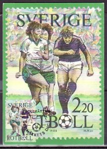 Sweden, Scott cat. 1708 only. Women`s Soccer value. Max. card. ^