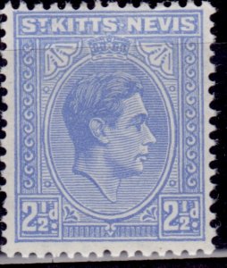 St. Kitts-Nevis, 1938, KGVI, 2 1/2p, sc#83, MLH