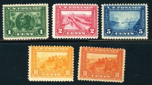 USAstamps Unused US 1913 Panama-Pacific Set Scott 397 - 400a OG MHR SCV $391