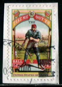 4341 US 42c Take Me Out to the Ball Game SA, used on paper