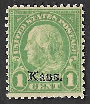 658 1 cent Kansas Precancel Stamp mint OG NH VF