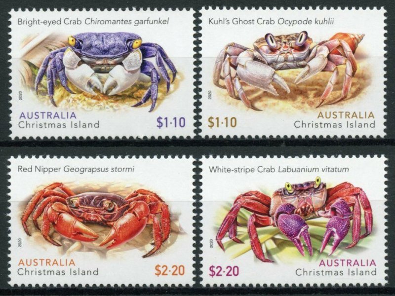 Christmas Island Crabs Stamps 2020 MNH Red Nipper Ghost Crab Crustaceans 4v Set