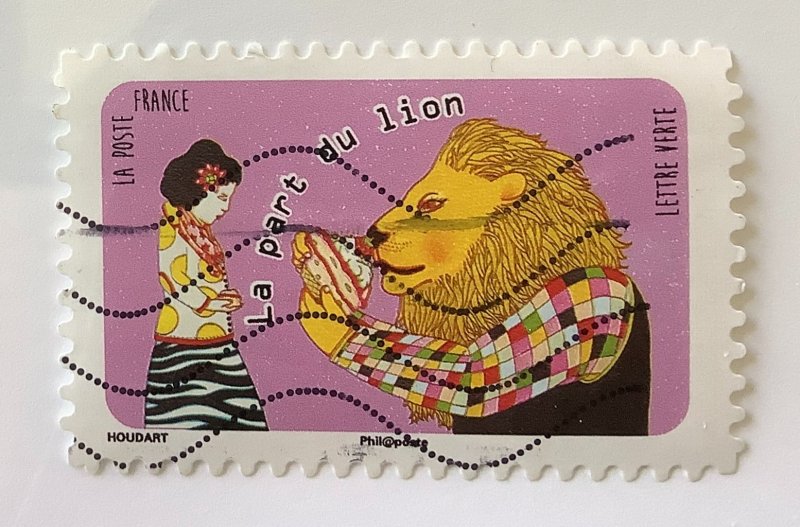 France 2016 Scott 5084 used - Animal Proverbs and Idioms, La part du lion