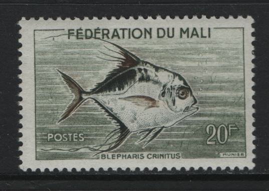 MALI, 5, HINGED, 1960, FISH TYPE