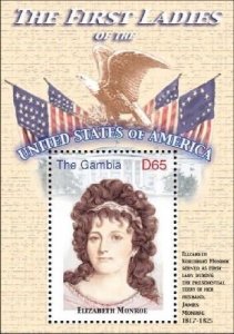 GAMBIA FIRST LADIES OF THE UNITED STATES - ELIZABETH MONROE S/S MNH