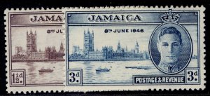 JAMAICA GVI SG141a-142a, 1946 VICTORY set, M MINT. PERF 13½