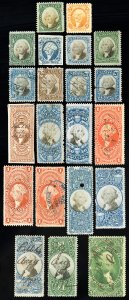 US Stamps F-VF Lot Of 21 Different Early Revenues Scott Value $240.00