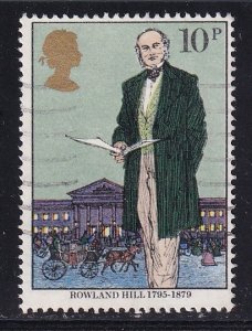 Great Britain  #871  used  1979  stamp exhibition 10p  Rowland Hill