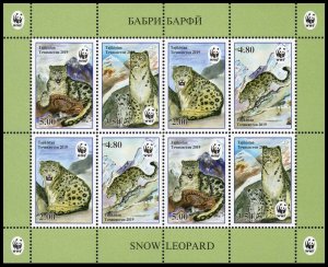 2019 Tajikistan 832-835KL Snow Leopard. WWF