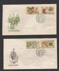 Czechoslovakia #1772-77  (1971 Pharmaceuticals set) on 3 unaddressed cachet FDC