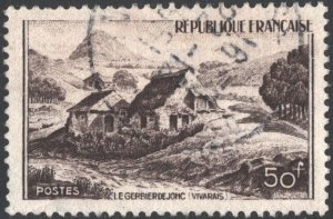 France SC#632 50₣ Mt. Gerbier-de-Jone: Vivarais (1949) Used