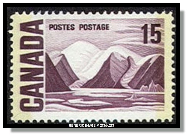 Canada - 463pii W2B, DF, PVA MNH - Bylot Island, by Lawren Harris (1967) 15¢