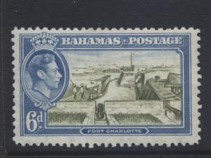 Bahamas - Scott 107 - KGVI -1938-46 -MVLH - 6p- Blue & Olive Green