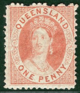 Australia States QUEENSLAND QV Chalon SG114 1d (1868) Mint RARE Unpriced OBLUE92