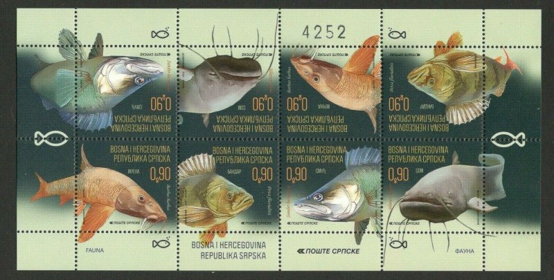 BOSNIA SERBIA-MNH** S/S - FAUNA - FISH -2019.