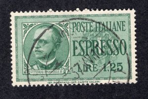 Italy 1932 1.25 l Special Delivery, Scott E14 used, value = 25c