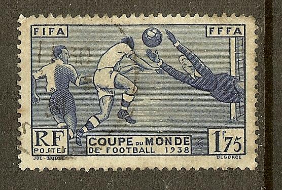 France, Scott #349, 1.75fr Soccer Players, Used