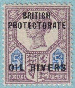 NIGER COAST PROTECTORATE - OIL RIVERS 5  MINT HINGED OG * VERY FINE! - NQU