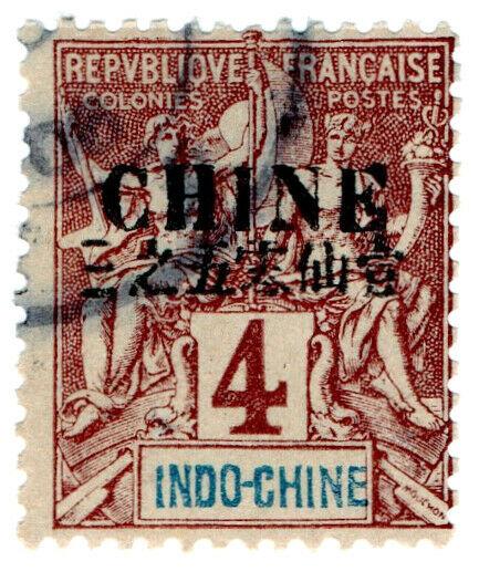 (I.B) France Colonial Postal : Indo-China 4c (Chine OP)