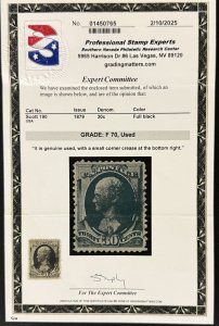 US Scott #190 used with PSE cert