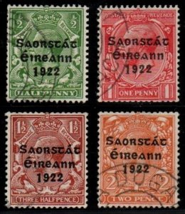 1923 Harrison 3-line coils, set of 4 with Long 1 fine cds used.  A rare set!