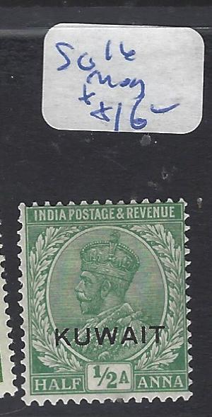 KUWAIT (PP0602B)  ON  INDIA KGV 1/2A  SG 16   MOG