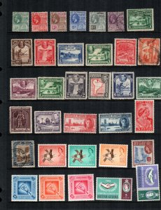 British Guiana  33  diff used and mint cat $ 57.00 lot collection