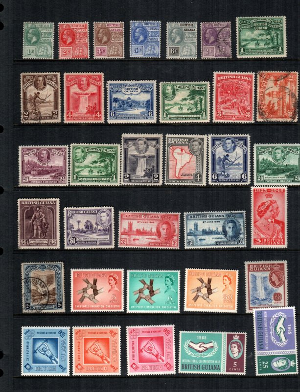 British Guiana  33  diff used and mint cat $ 57.00 lot collection