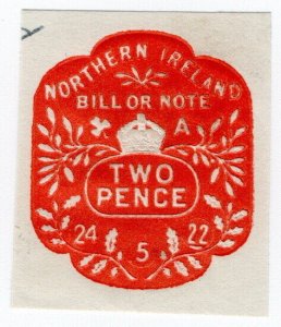 (I.B) George V Revenue : Northern Ireland Bill or Note 2d (impressed duty)
