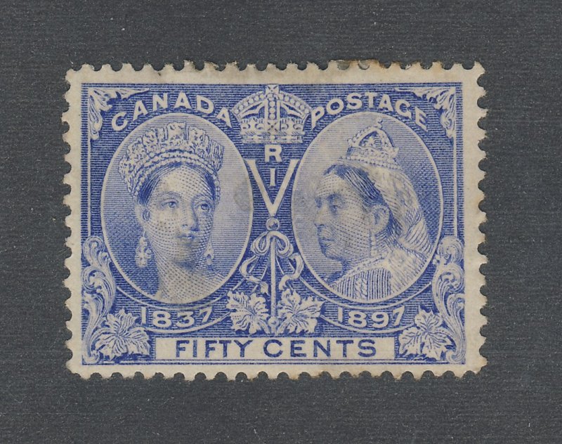 Canada Victoria Jubilee MH Stamp #60-50c MH F Thin Guide Value = $150.00