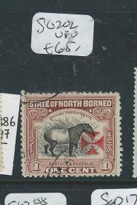 NORTH BORNEO (P2307B) 1C TAPIR RED CROSS SG202   VFU