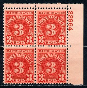 US #J82 Plate Block MNH