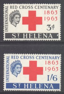 Saint Helena Scott 174/175 - SG191/192, 1963 Red Cross Set MH*