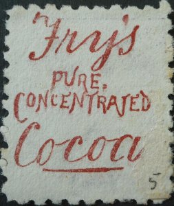 New Zealand 1893 2d with Frys Cocoa advert brown red SG 219f used