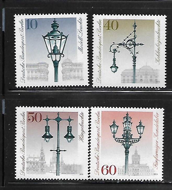 BERLIN, 9N430-9N433, MNH, GAS LAMP