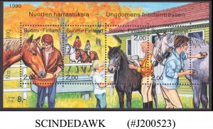 FINLAND - 1990 HORSE RIDING - MIN. SHEET MINT NH