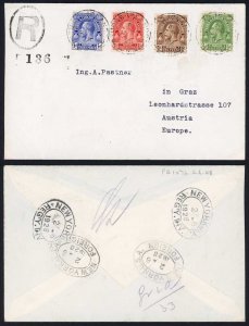 Turks and Caicos 1928 KGV 1/2d 1d 1 1/2d and 3d on Registered Cover