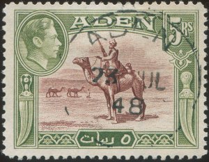 Aden 1939 5r red-brown & olive-green SG26 used