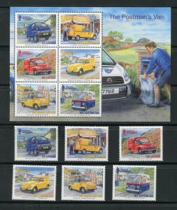 Guernsey 1202-1207a Postal Vehicles Stamp Set With Sheet MNH 2013