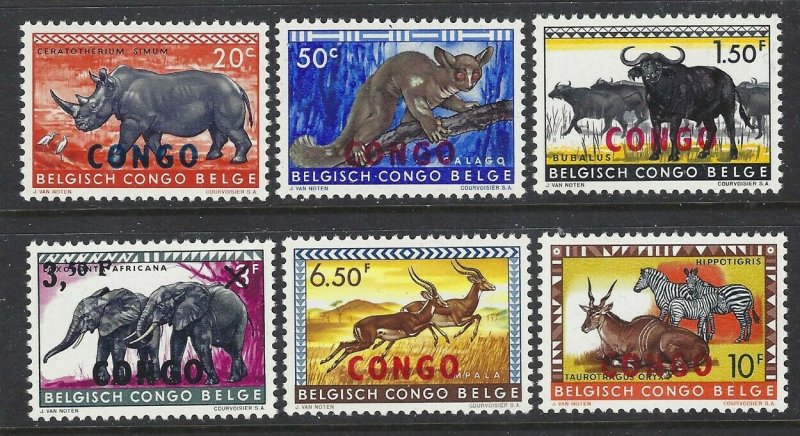 Congo, DR 1960 Overprinted Native Animals set Sc# 341-52 NH