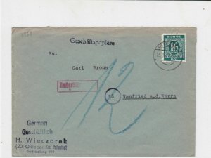 germany 1940s allied occupation stamps cover ref 18663