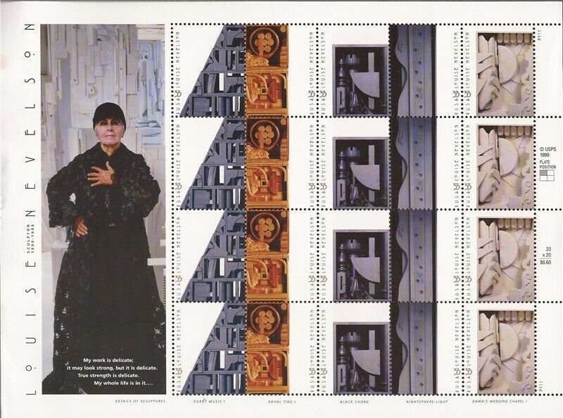 US Stamp - 2000 Sculptor Louise Nevelson - 20 Stamp Sheet #3379-83