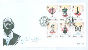 Jersey 1740-1745 2014 shakespeare, set of 6 on cacheted, unaddressed fd cover